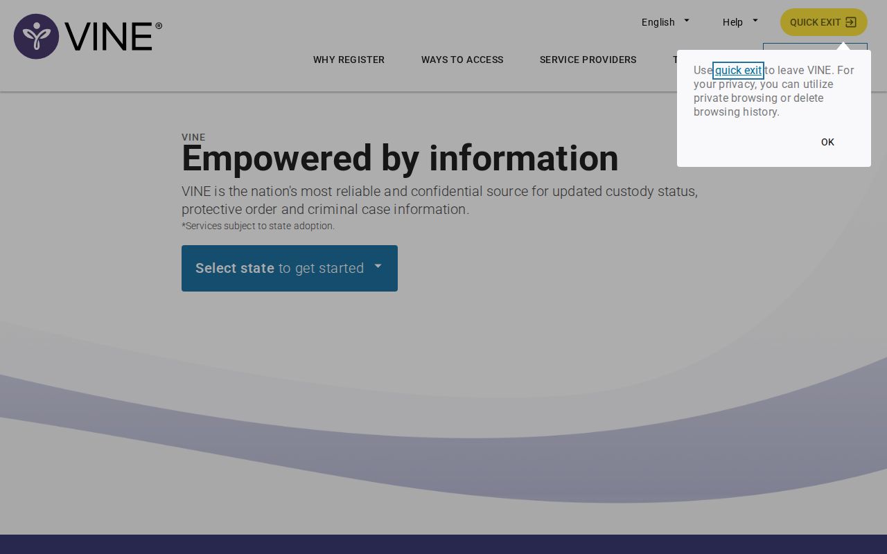 Van Buren County inmate search and release check on VINELink